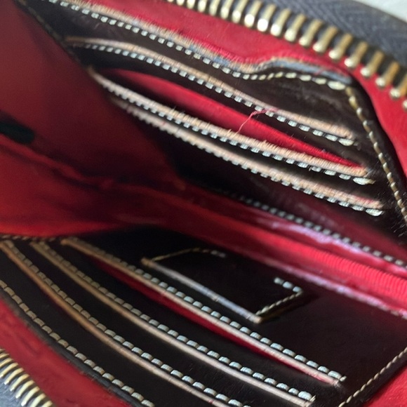 Dooney & Bourke: Vintage Animal Print Leather Wristlet- Gold Tone- flaws - Picture 5 of 15